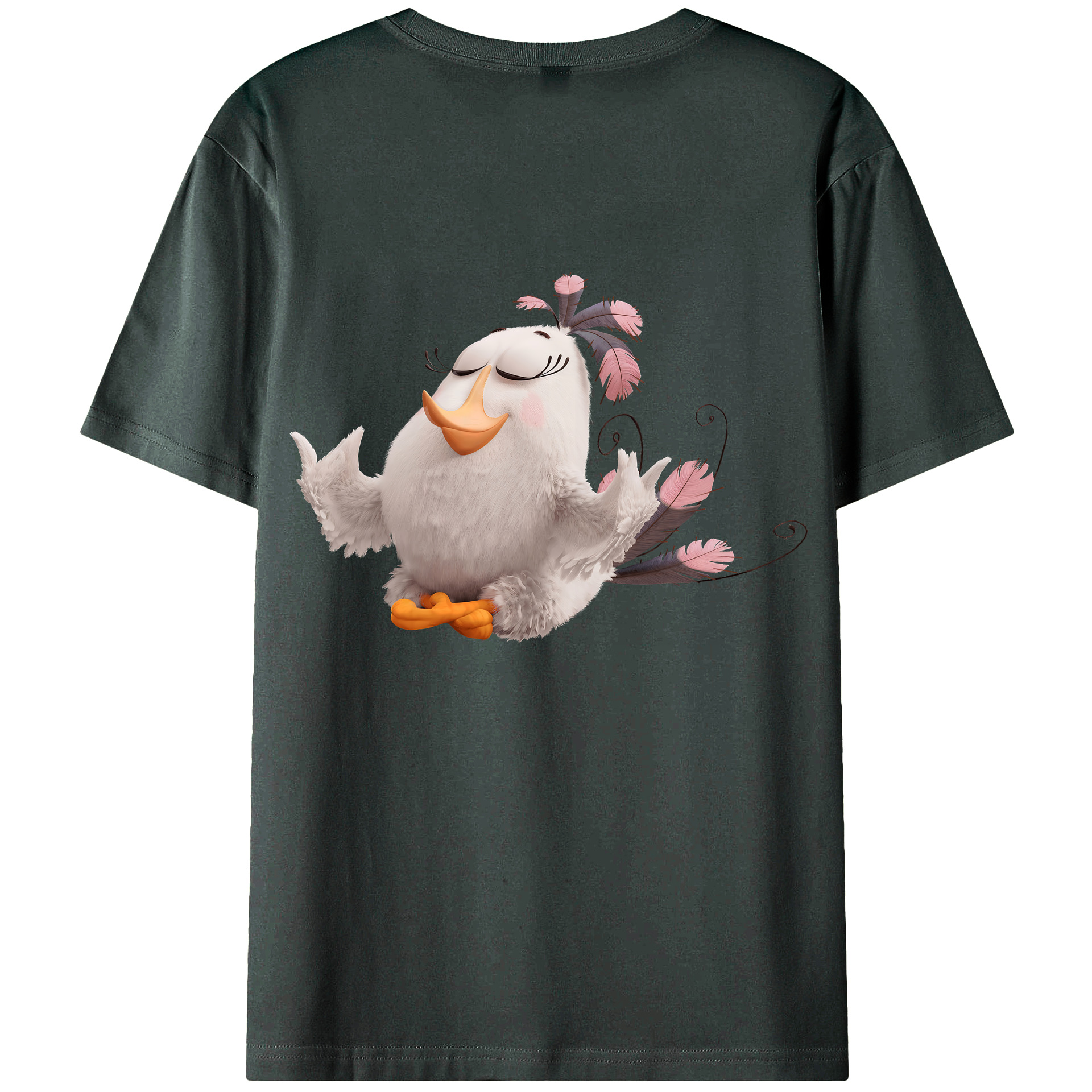 （画像用） Angry Birds アングリーバード 綿100％ メンズ半袖Tシャツ（バックプリント） 通気性